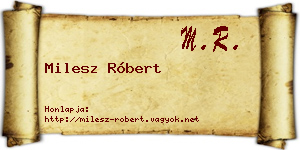 Milesz Róbert névjegykártya